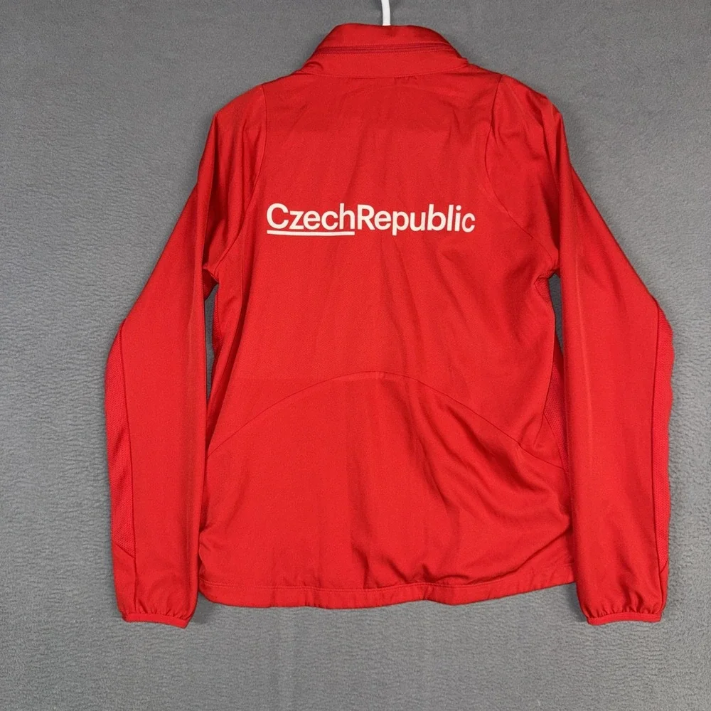 Nike Team Training Jacket Womens Medium Red Czech Republic Ceska Full Zip Sports